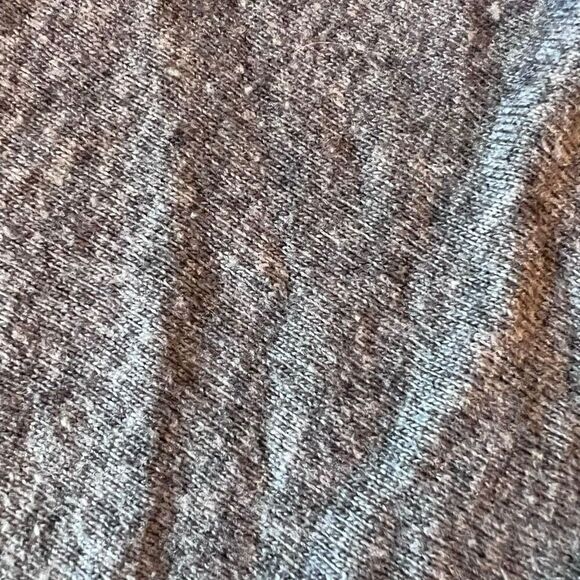 She + Sky Cowl Neck Fringe Cotton Blend Long Sleeve Poncho Sweater Gray Large - Picture 5 of 8